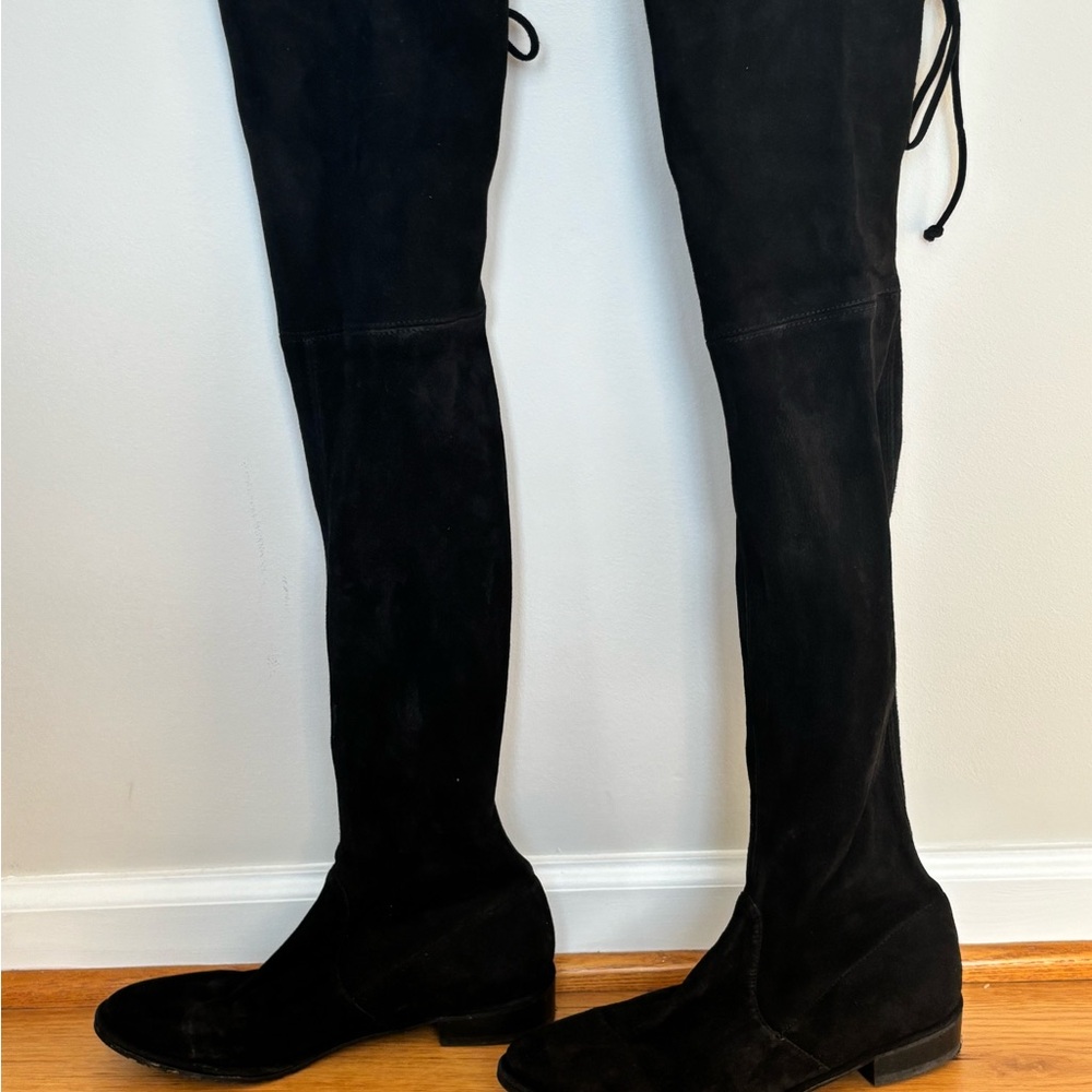STUART WEITZMAN Women's Lowland Stretch Over The Knee Boots in Black - Picture 3 of 8